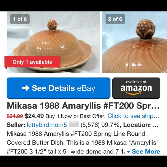 Vintage 1988 Mikasa butter dish - Picture 7 of 10